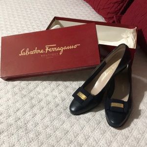navy blue salvatore ferragamos